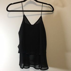 Tulip styled polyester black strap top